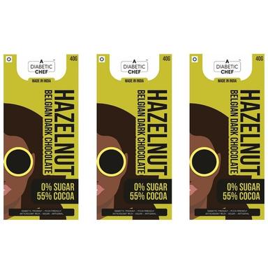 A Diabetic Chef Hazelnut Belgian Dark Chocolate (40gm Each)