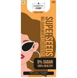 A Diabetic Chef Super Seeds Belgian White Chocolate (40gm Each)