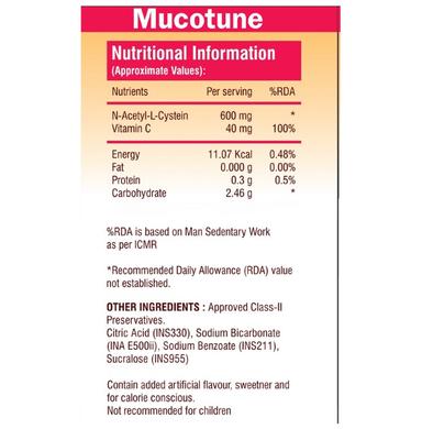 Mucotune Effervescent Tablet Orange Sugar Free