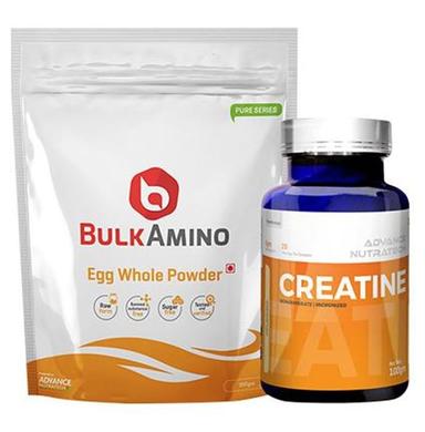 Advance Nutratech Combo of BulkAmino Egg Whole Powder Unflavoured 300gm and Creatine Monohydrate Unflavored 100gm