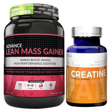 Advance Nutratech Combo Pack of Lean Mass Gainer Chocolate 1kg and Creatine Monohydrate Unflavored 100gm