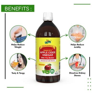 Dr. Patkar's Apple Cider Vinegar Stevia with the Mother (500ml Each)