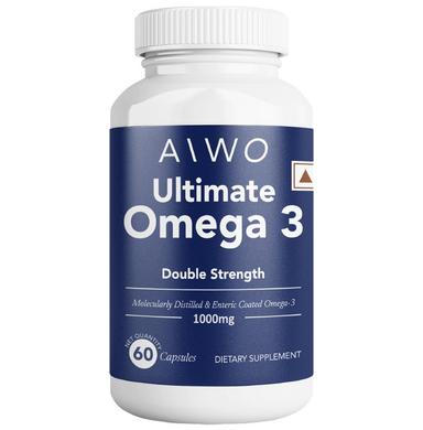 AIWO Ultimate Omega 3 Double Strength Fish Oil 1000mg for Heart Health | Capsule