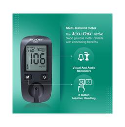 Accu-Chek Active Combo of Glucometer with 10 Test Strip Free and 50 Test Strips