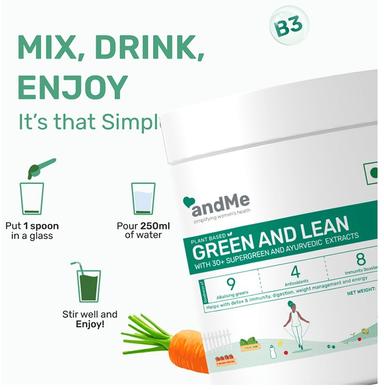 Andme Plant Based Green & Lean Powder (250gm Each)